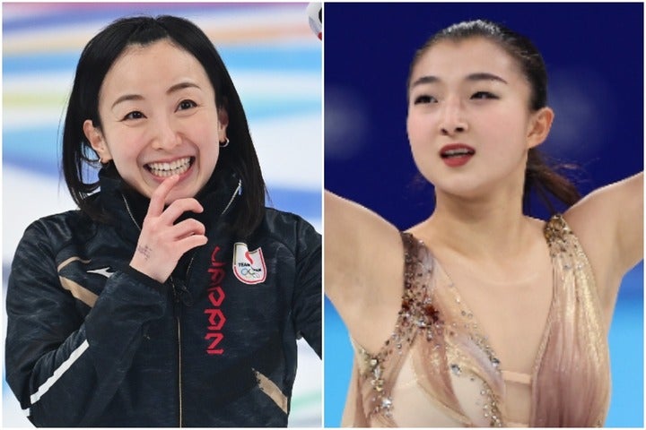 北京五輪の閉会式での２ショットを公開した藤澤（左）と坂本（右）。(C)Getty Images