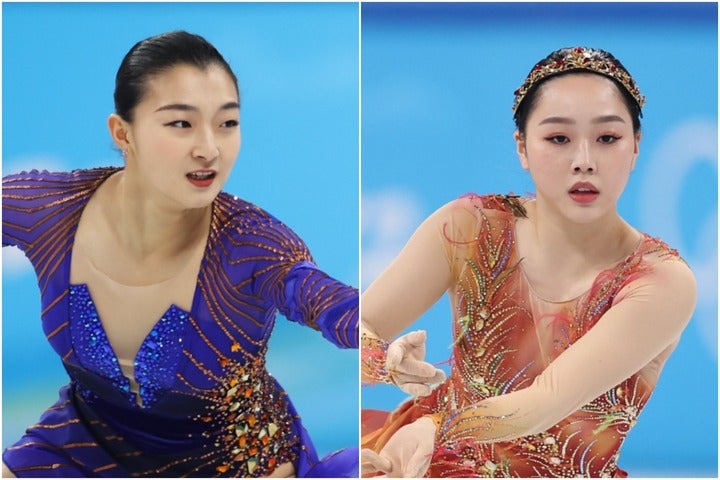 北京五輪で健闘した坂本花織（左）と樋口新葉（右）が世界選手権の金メダル候補に挙げられている。(C)Getty Images