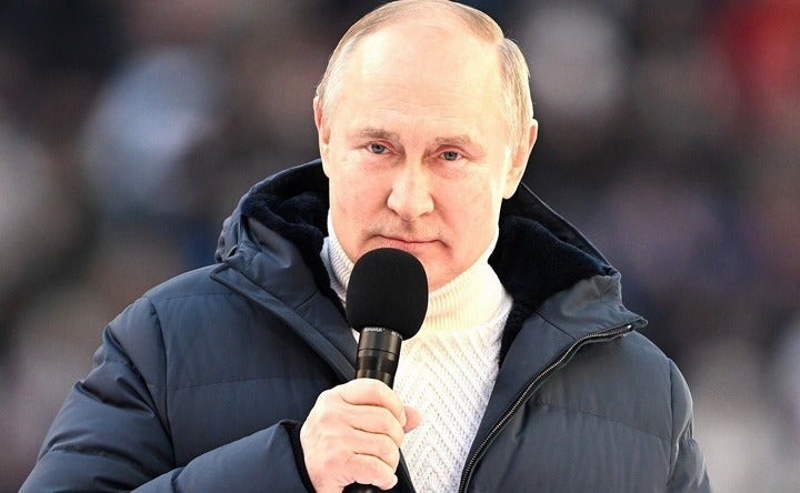 この日はビッグイベントをはしごしたプーチン大統領。ロシア国民に強い言葉で語りかけた。(C)Getty Images