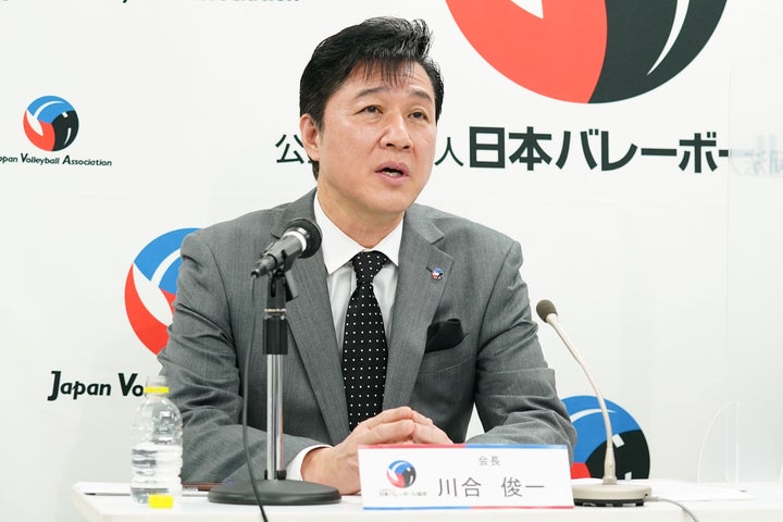 日本バレーボール協会の新会長となった川合氏。会見では業界をふたたび盛り上げるためのプランを打ち出している。※写真はJVA提供