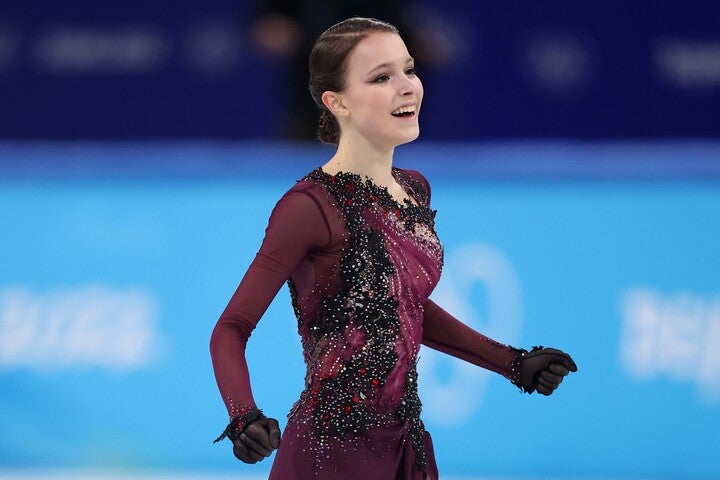 五輪で金メダリストとなったシェルバコワは、国内大会でも圧巻の演技を見せた。(C)Getty Images