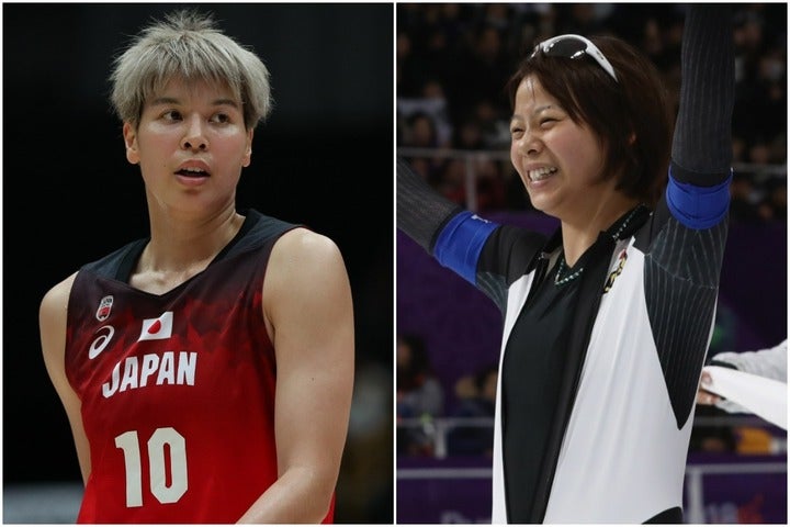 女子バスケットボール界のエース渡嘉敷（左）との貴重な２ショットを公開した高木さん（右）。(C)Getty Images