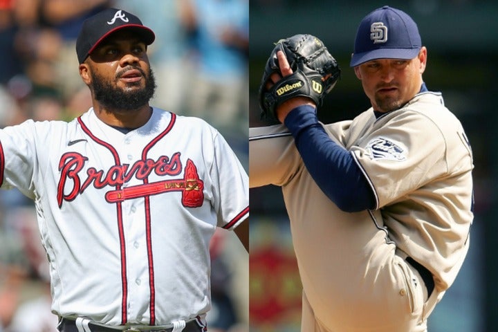 殿堂入りクローザーのホフマン（右）や、現役でも屈指の実績を持つジャンセン（左）はじめ、MLBではクローザーに転向した野手の成功例には枚挙にいとまがないが……。(C)Getty Images