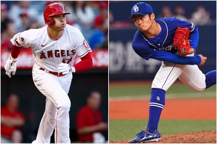 今や世界最高級の野球選手となった大谷（左）。根尾は「二刀流」ではなく投手転向となった（右）写真：Getty Images、産経新聞社