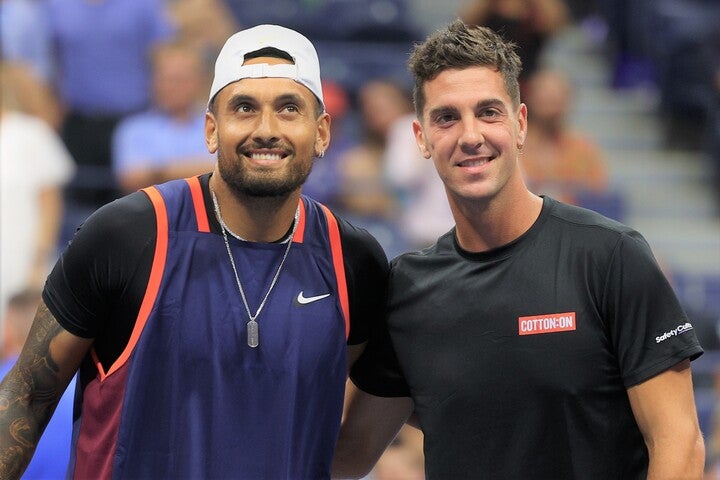 全米オープン１回戦で親友対決となったキリオス（左）とコキナキス（右）。（C）Getty Images