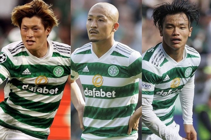 ９月の国際親善試合に臨む日本代表に選ばれた古橋、前田、旗手の３人。セルティック専門メディアも注目している。(C) Getty Images
