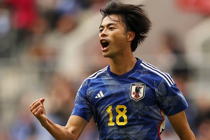 アメリカ戦で途中出場から１ゴールを挙げた三笘。日本の勝利を決定づけた。(C) Getty Images