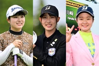 今季日本女子ゴルフ界を沸かす尾関（左）馬場（中）川崎（右）の３人。彼女たちの活躍は他のゴルファーらにも好影響を与える。(C) Getty Images