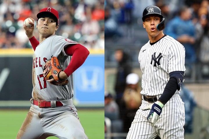 アメリカン・リーグで歴史的なシーズンを送った大谷（左）とジャッジ（右）。(C)Getty Images