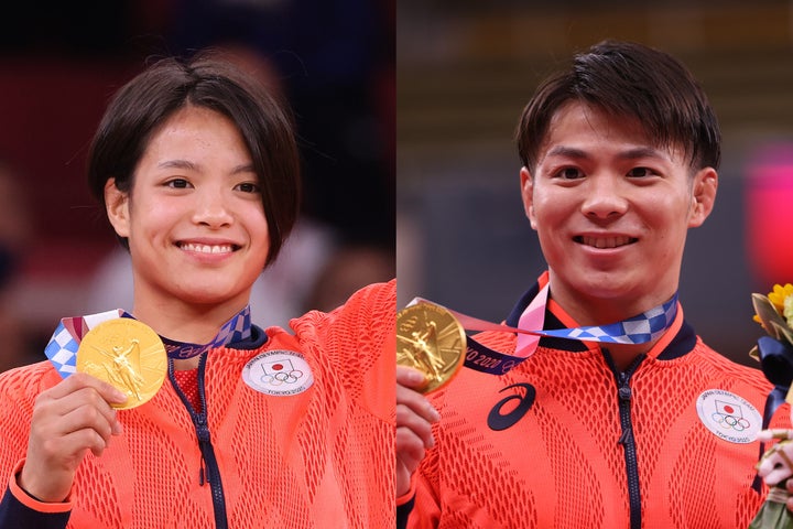 世界選手権で阿部詩（左）と一二三（右）は東京オリンピック以来の兄妹同日優勝を飾った。(C)Getty Images