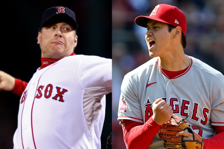 C.シリング（左）から絶賛された大谷翔平。シリング氏から「投打ともにトップ10の選手」と断言された。(C) Getty Images
