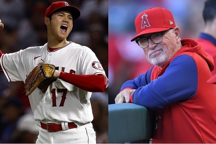 大谷（左）の二刀流を開花させたと言われるマッドン前監督（右）が、エンジェルス時代のエピソードを語った。(C) Getty Images