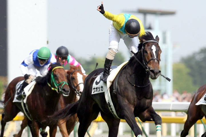 2007年5月27日、ウオッカは牡馬勢を一蹴。64年ぶりに牝馬が日本ダービーの頂点に立った。写真：産経新聞社