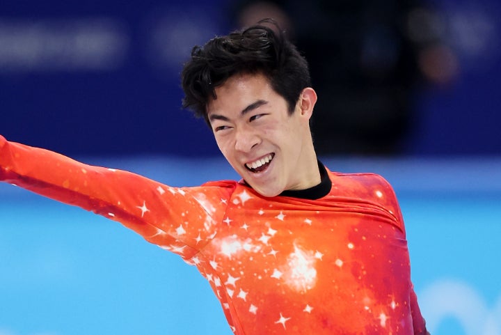 北京五輪で金メダルに輝いたネイサン・チェン。米国の一流アーティストのMVに出演し話題となった。(C)Getty Images
