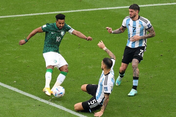 後半に逆転し、強豪アルゼンチンを破ったサウジアラビア。(C)Getty Images