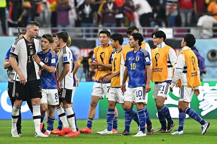 ドイツ相手に歴史的勝利を収めた日本。注目されるのは、プレーだけではないようだ。写真：金子拓弥（THE DIGEST写真部／JMPA代表撮影）