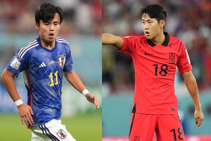 日韓サッカー界の未来を担う久保（左）とイ・ガンイン（右）。この両雄の間で交わされた約束が明らかになった。(C)Getty Images