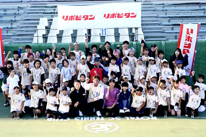 主催の杉山氏の熱い思いがたくさんの子どもたちに伝わったようだ。写真提供：Tennis.jp