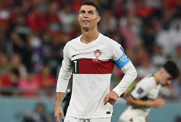 ポルトガル代表の一員としてカタールW杯参戦中のC・ロナウド。そのなかでサウジアラビア１部クラブへの入団が伝えられた。(C)Getty Images