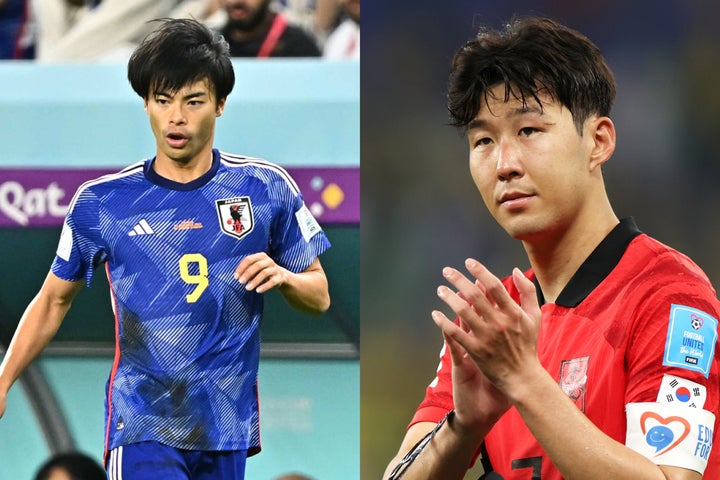 日本と韓国はW杯でアジアサッカーの躍進を象徴する活躍を見せた。なかでも三笘（左）とソン・フンミン（右）はチームに欠かせない戦力だ。写真：金子拓弥（THE DIGEST写真部／JMPA代表取材）、(C)Getty Images