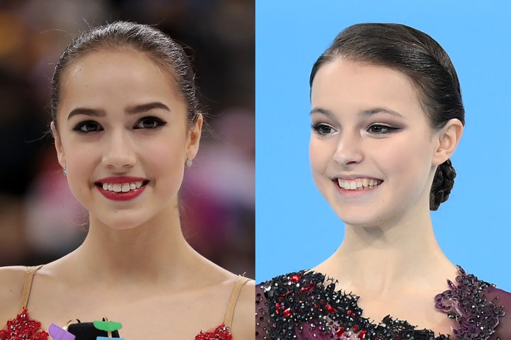 五輪女王のザギトワ（左）とシェルバコワ（右）。競技を離れてはいるが、精力的な活動にロシア国内では話題に事欠かせない。(C)Getty Images