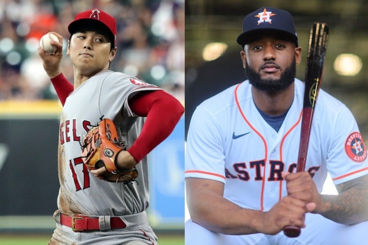 大谷(左)が完全試合を演じる最中、米国では「卑怯」とも捉えられる振る舞いでホームのファンから批判を浴びることになったグッドラム(右) (C)Getty Images