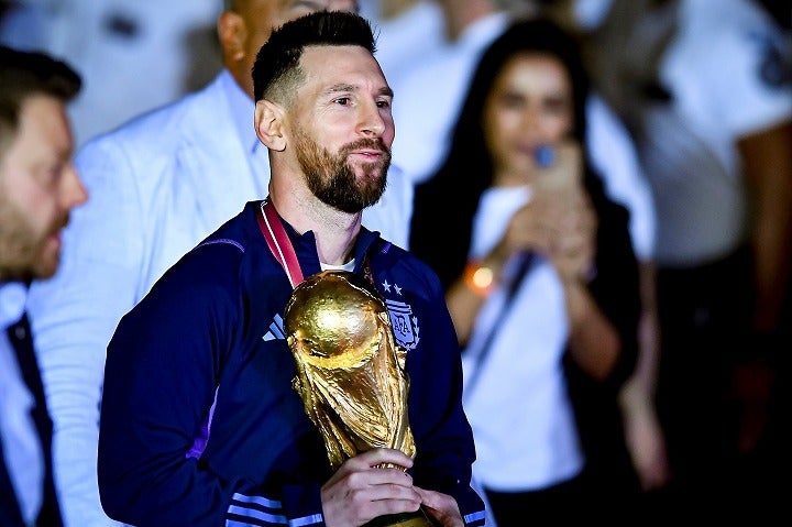 W杯での戦いを終え、アルゼンチンに帰国したメッシ。多くのファンに迎えられた。(C)Getty Images