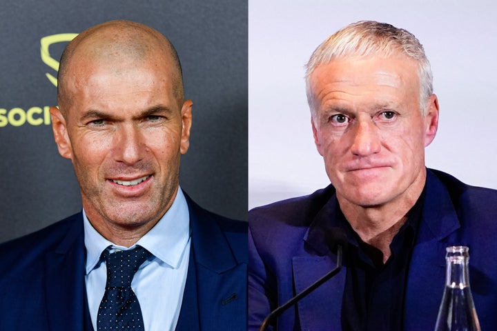 仏代表監督就任を熱望していたジダン（左）。しかし、仏サッカー連盟はデシャン（右）の代表監督続投を発表した。(C)Getty Images