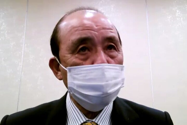 12球団監督会議で座長を務めた岡田監督は、その後記者会見でその内容を発表した。写真は会見中のスクリーンショット