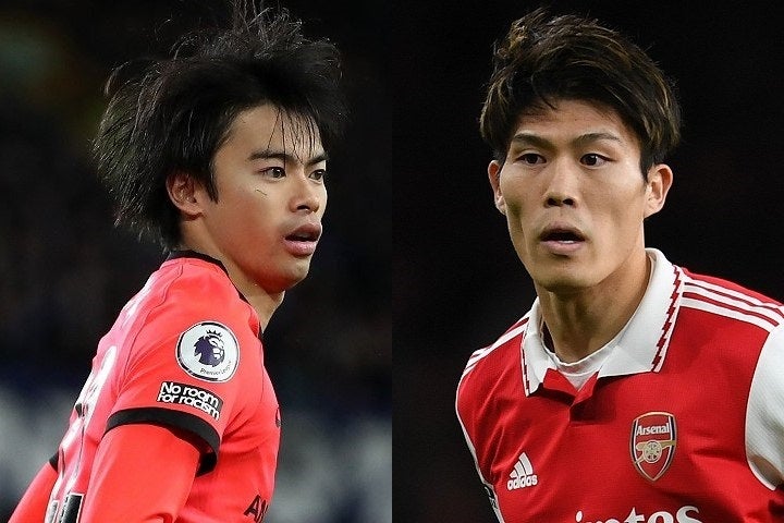 アーセナルへの移籍も取り沙汰される三笘。日本代表でチームメイトの冨安との共闘はあるだろうか。(C) Getty Images