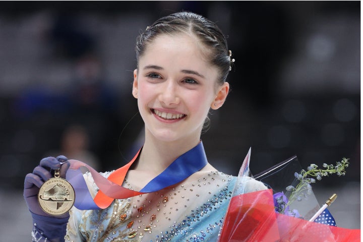 フィギュアスケート全米選手権を制した15歳のレビト。地元メディアはニューヒロイン誕生に沸いた。(C)Getty Images