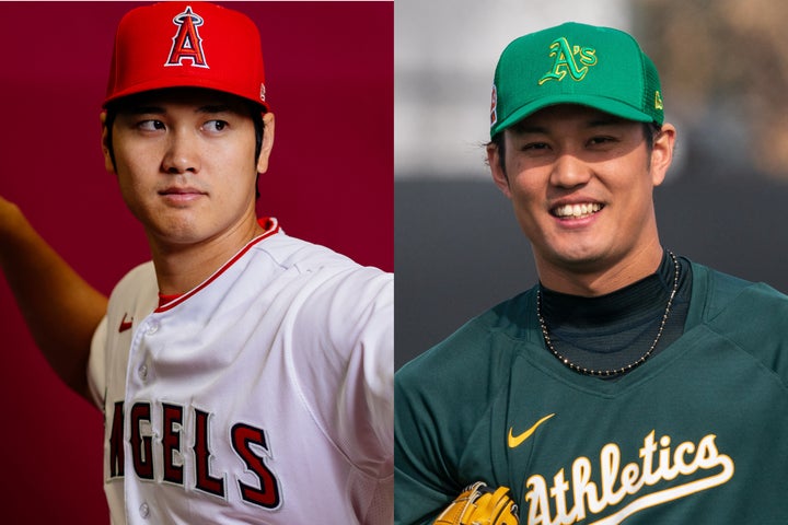 オープン戦で大谷（左）と藤浪（右）の直接対決が実現。現地メディアも二人の投げ合いに注目している。写真：USA TODAY Sports/ロイター/アフロ(C) Getty Images