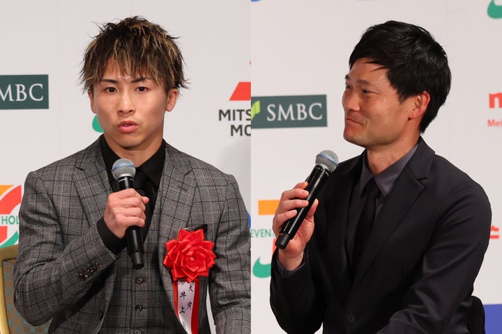 日本プロスポーツ大賞を受賞した井上（左）は車いすテニス界のレジェンドである国枝（右）からアドバイスをもらった。写真：梅月智史