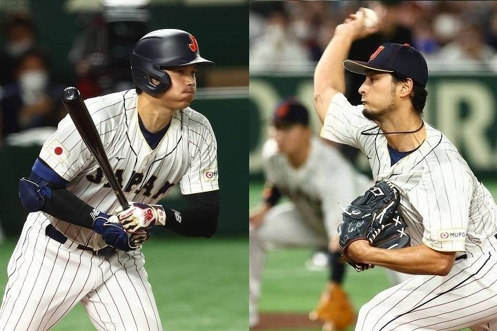 今回の侍ジャパンでは、投打の柱として活躍が期待される大谷とダルビッシュ。写真：梅月智史
