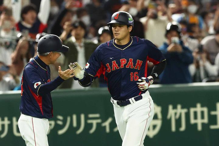 ３番・指名打者で先発した大谷がWBC１号となる先制３ランを放った。写真：梅月智史