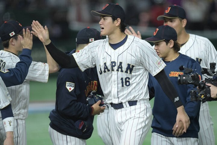 大谷の投打に渡る活躍など圧巻の強さを見せた侍ジャパン。写真：鈴木颯太朗