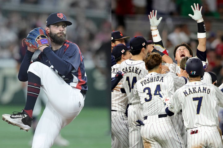 チェコ代表のサトリア（左）は、日本代表の勝利を願ってくれているようだ。写真：鈴木颯太朗、Getty Images