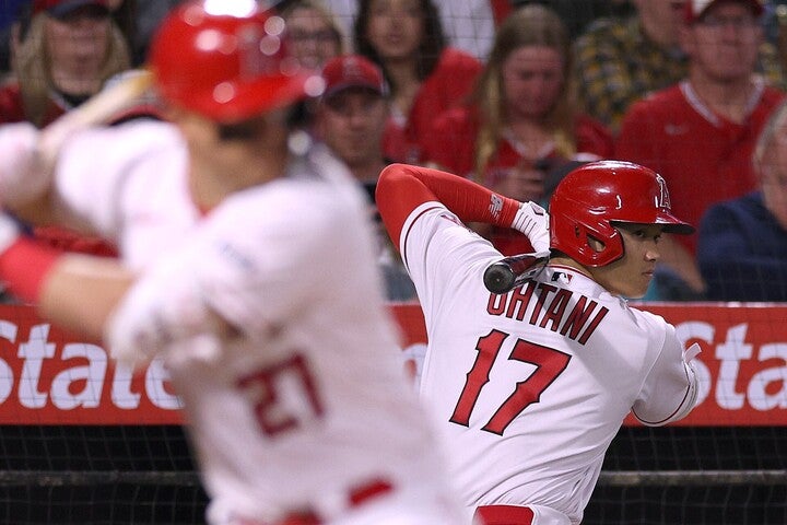 大谷の提案によって取り入れられたエンジェルスの新たな儀式が脚光を集めた。(C)Getty Images