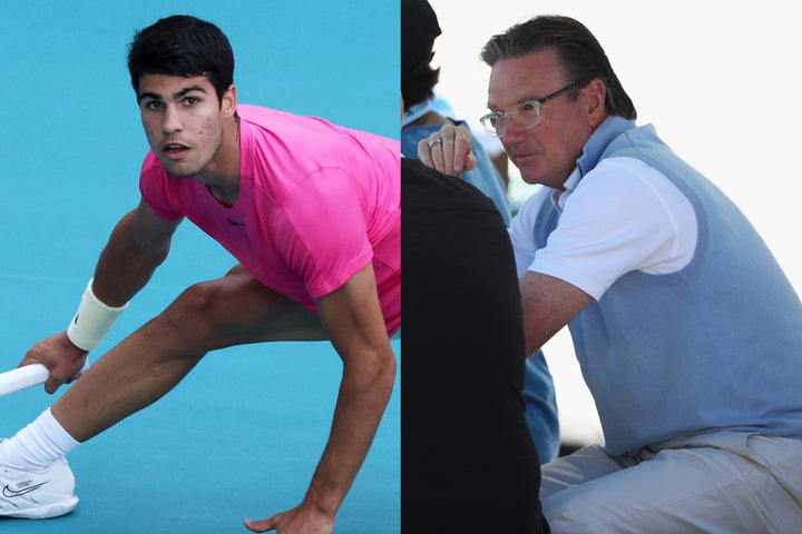 アルカラス（左）のプレーは動きが激しいだけに身体に負担がかかる。テニス界のレジェンド、コナーズ氏（右）は19歳の俊才のフィジカルを心配する。(C)Getty Images