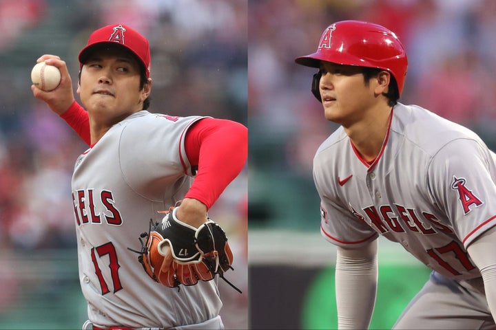 二刀流で先発した大谷。２イニングを無失点、６回には今季初盗塁を試みた。(C) Getty Images