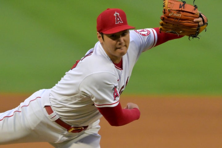 ７回を投げ無失点、今季最多11奪三振をマークした大谷。防御率もMLBトップに立った。(C)Getty Images