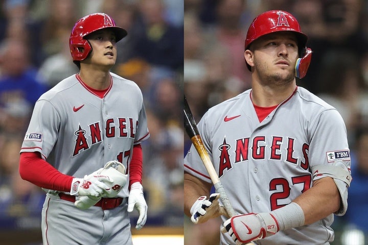 大谷（左）が猛打賞、トラウト（右）が２本塁打５打点の活躍もエンジェルスは勝てなかった…。(C)Getty Images