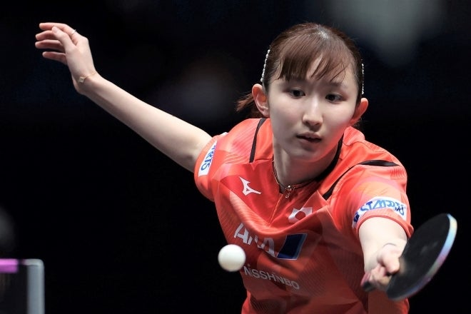世界卓球でメダルを確定させた早田。日本の22歳に海外メディアも注目した。(C)Getty Images