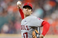 先発マウンドに上がった大谷は２被弾を浴びるなど、６回５失点で降板した。(C) Getty Images