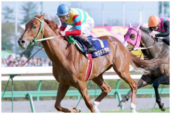 無敗で皐月賞を制したアグネスタキオン。他を圧倒するスピードで「幻の三冠馬」とも言われた。写真：産経新聞社