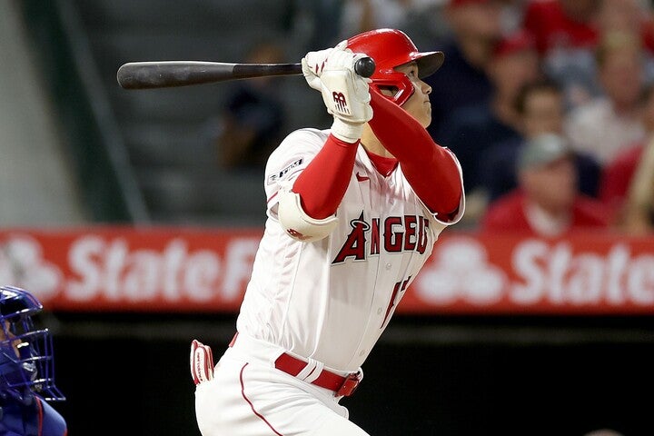 カーショウを前にノーヒットに終わった大谷。(C)Getty Images