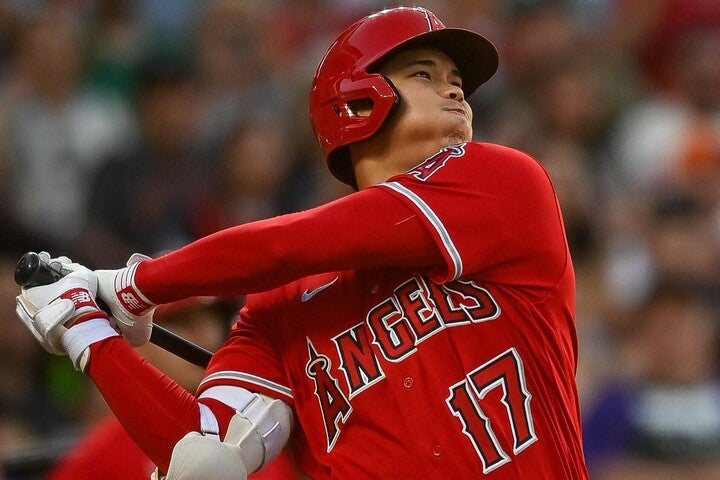 大谷のは25号ソロを含む３安打と大暴れも、エンジェルスは終盤に逆転を許した。(C)Getty Images