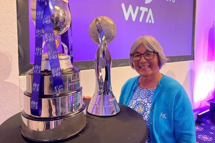 WTAの創設は当時高校生だったアン・キヨムラさんの人生を大きく変えたという（写真はWTA50周年祝賀会出席時）。写真＝内田暁