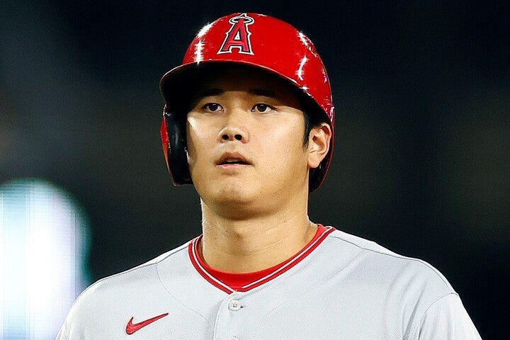 前日の試合で今季100安打に到達した大谷。次々と記録を更新している。(C) Getty Images