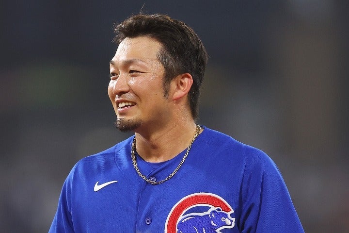本塁打性の大飛球をキャッチした鈴木。(C)Getty Images